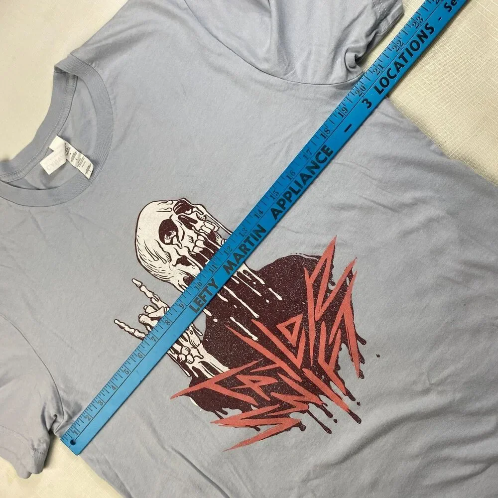 Taylor Swift METAL SKULL Light Blue Tshirt! Concert Tour Retro Merch Sz Large - Picture 8 of 13